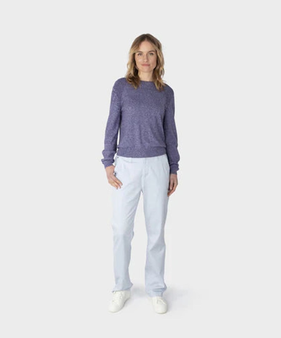 Women sandwich Sweaters | Fine Knit Sweater-Parachute Purple