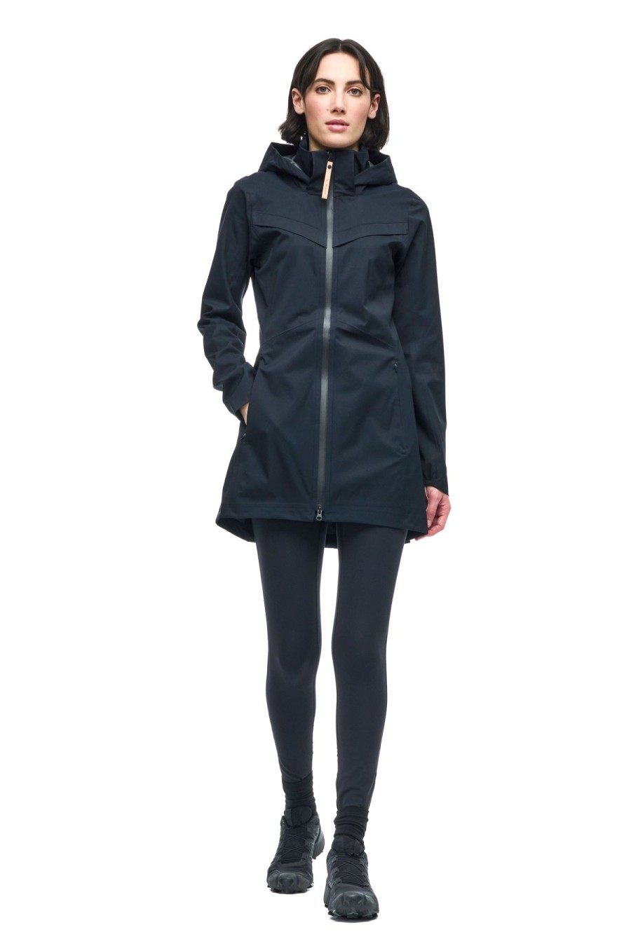 Women Indyeva Jackets | Kisa Ii Long Rain Jacket-Black