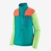 Women Patagonia Jackets | W'S Houdini Stach 1/2 Zip Pull Over -Subtidal Blue