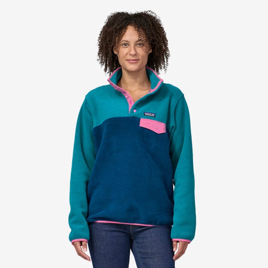 Women Patagonia Sweaters | W'S Lightweight Synchilla® Snap-T® Fleece Pullover -Lagom Blue