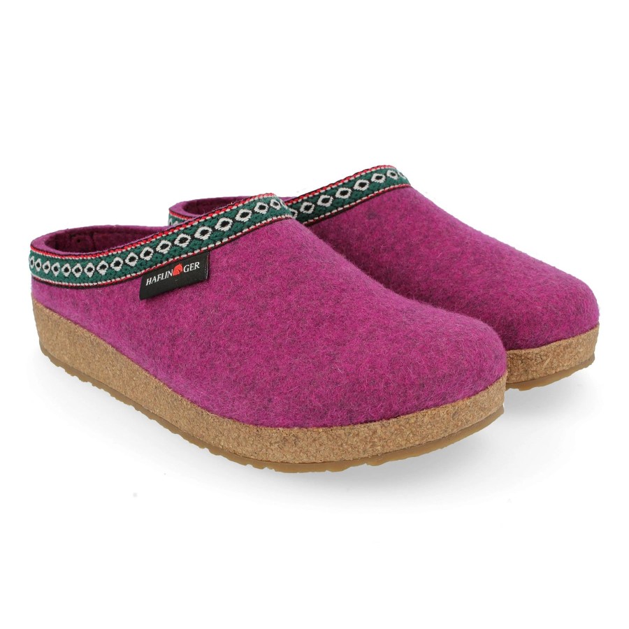 Women Halflinger Slippers | Haflinger Gz- Mulberry