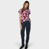 Women sandwich Shirts | T-Shirt With Hazy Blur Print-Foxglove