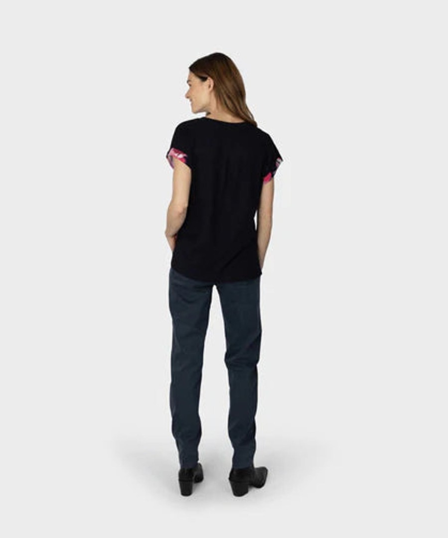 Women sandwich Shirts | T-Shirt With Hazy Blur Print-Foxglove