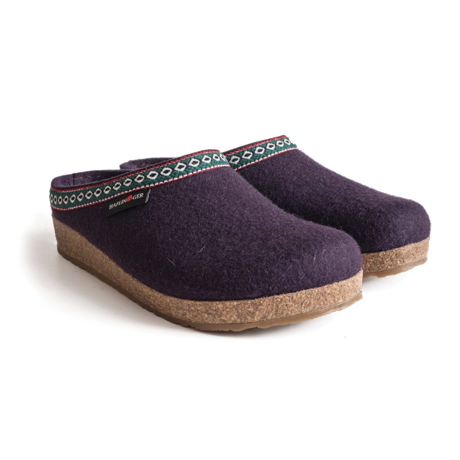 Men Halflinger Slippers | Haflinger Gz- Eggplant