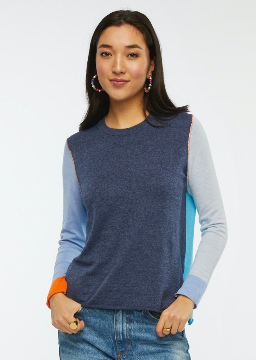 Women Zaket & Plover Sweaters | W'S Colour Block Sweater-Denim