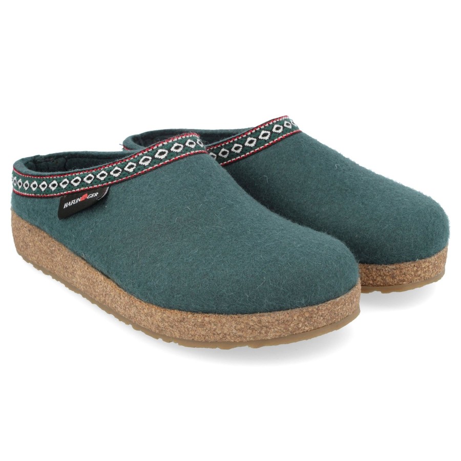 Men Haflinger Slippers | Haflinger Gz- Pine Green