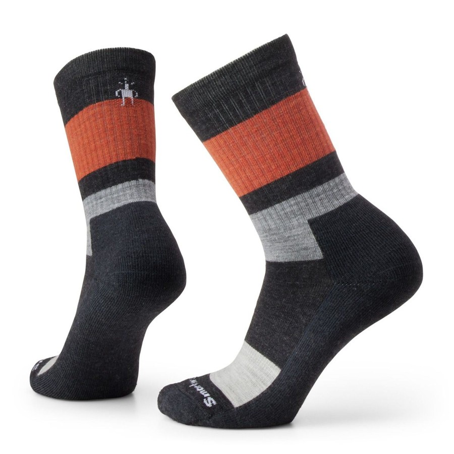 Women Smartwool Socks | M'S Blocked Stripe-Charcoal Orange