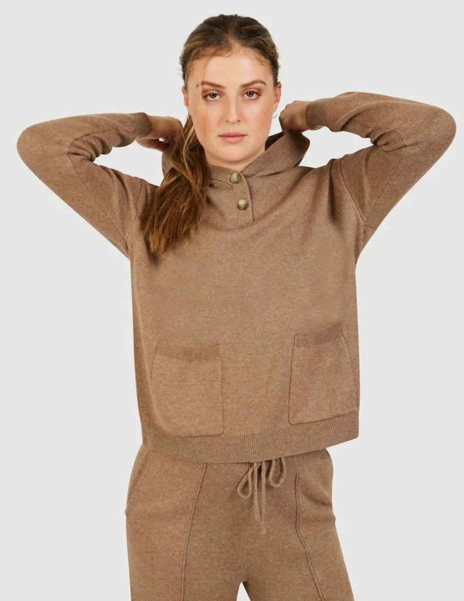 Women FIG Shirts | W'S Yari Hoodie-Taupe Heather