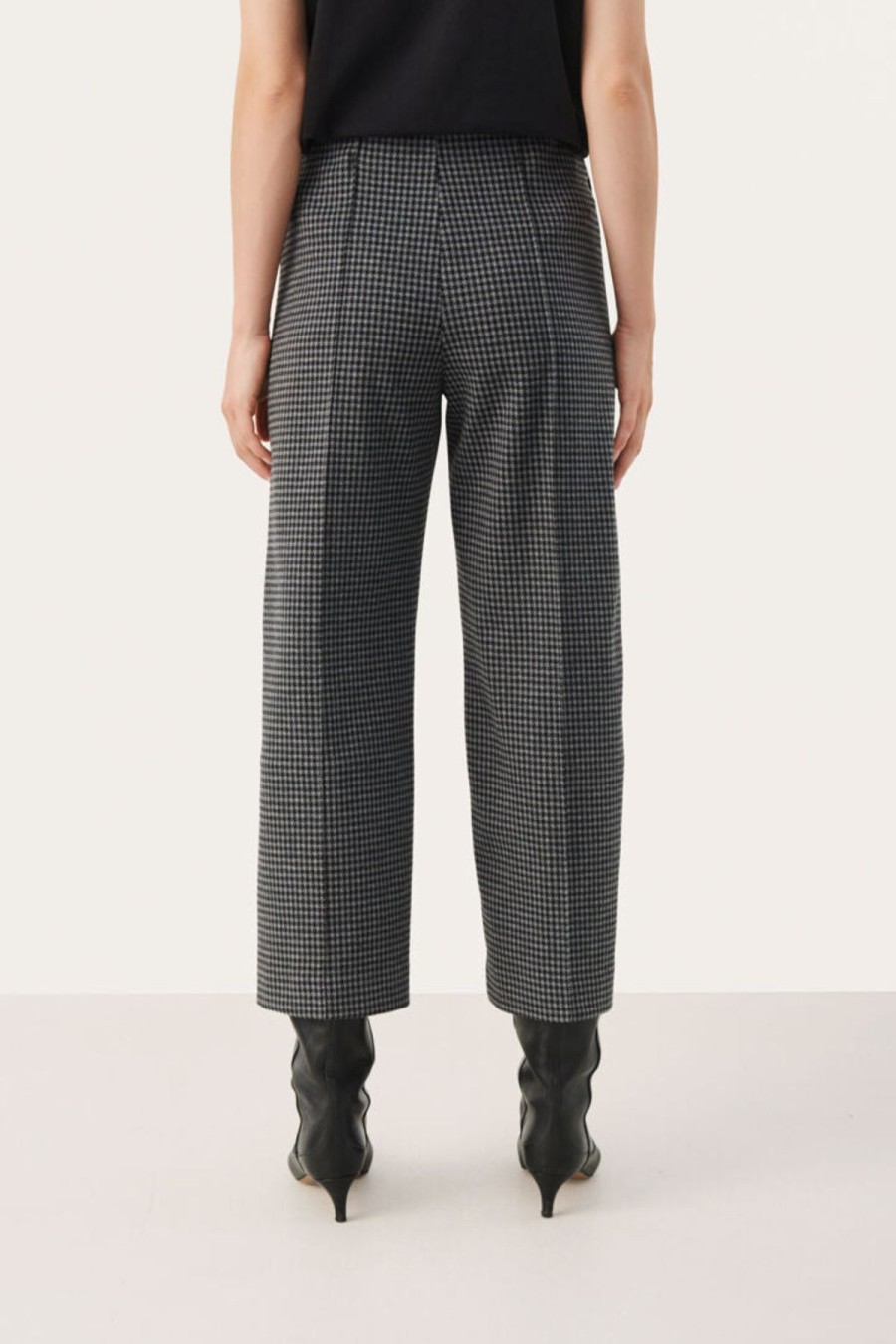 Women Part Two Pants | W'S Ilisan Knit Pant- Medium Grey Check