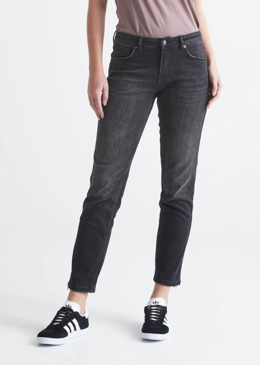 Women DU/ER Pants | W'S Performance Denim Girlfriend-Vintage Black