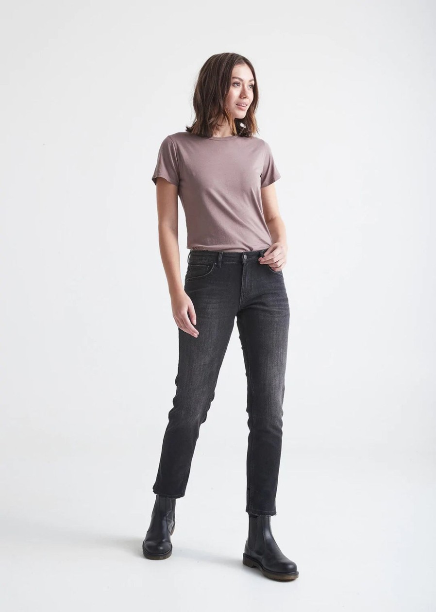 Women DU/ER Pants | W'S Performance Denim Girlfriend-Vintage Black