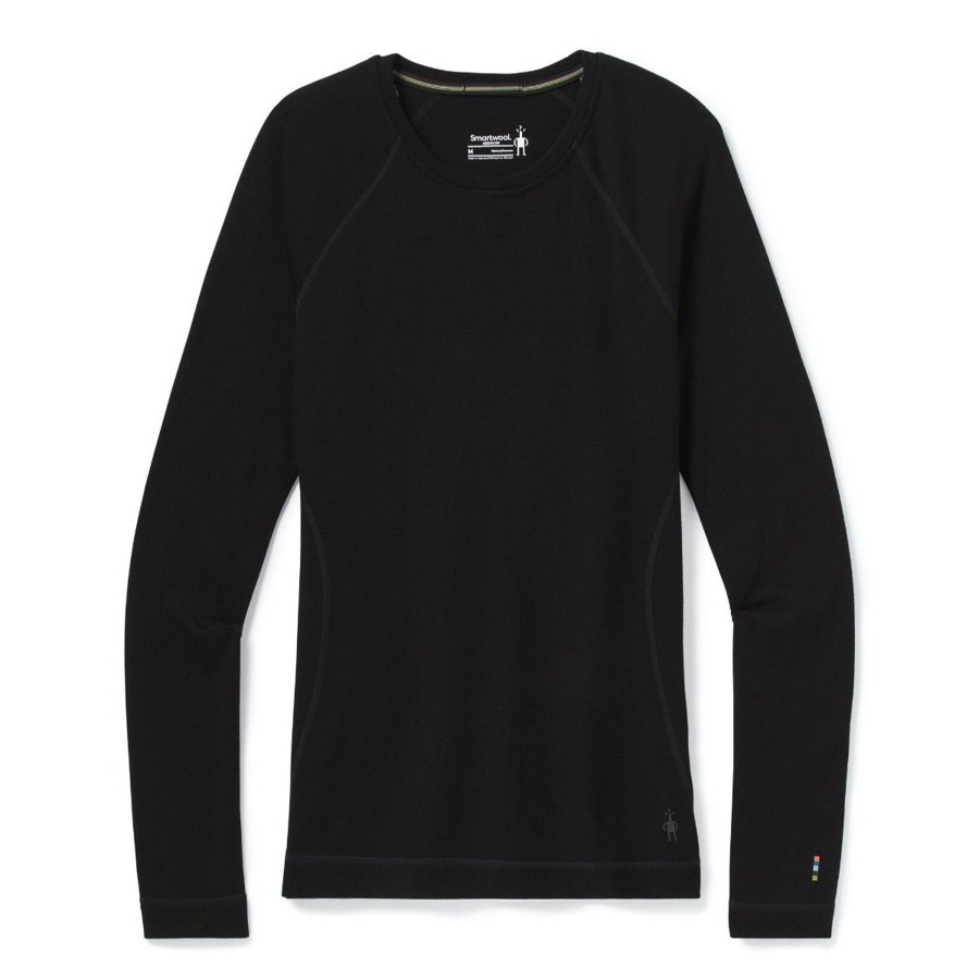 Women Smartwool Shirts | W'S Thermal Baselayer Boxed Crew- Black