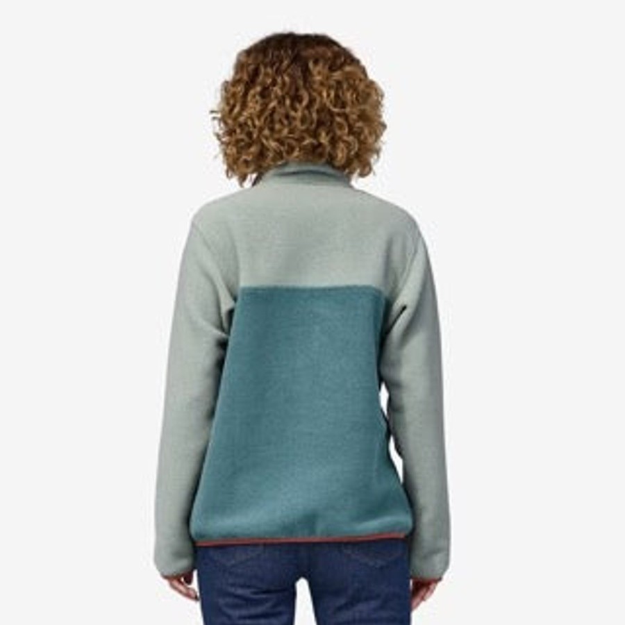 Women Patagonia Sweaters | W'S Lightweight Synchilla® Snap-T® Fleece Pullover -Nouveau Green W/Sleet Green