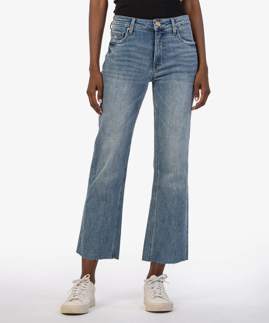 Women Kut Denim Pants | Kelsey Fab Ab Ankle Flare- Comprehensive Wash