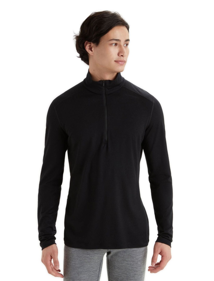 Men Icebreaker | M'S 200 Oasis Half Zip Top- Black