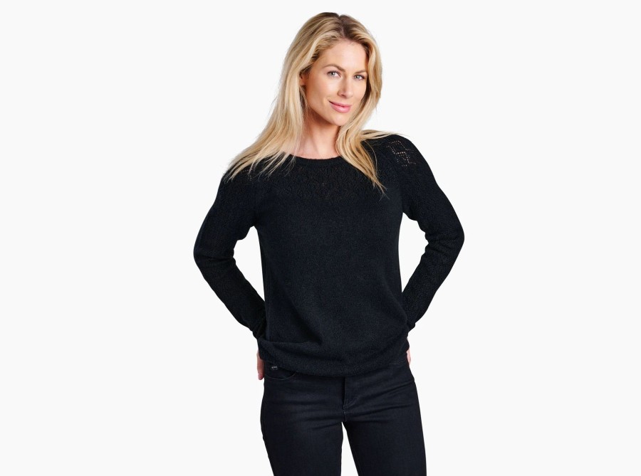 Women Kuhl Sweaters | W'S Sonata Pointelle Sweater- Black