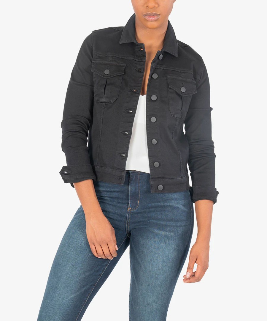 Women Kut Denim Jackets | Amelia Jean Jacket -Black