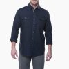 Men Kuhl Shirts | M'S Descendr Flannel Ls- Mutiny Blue