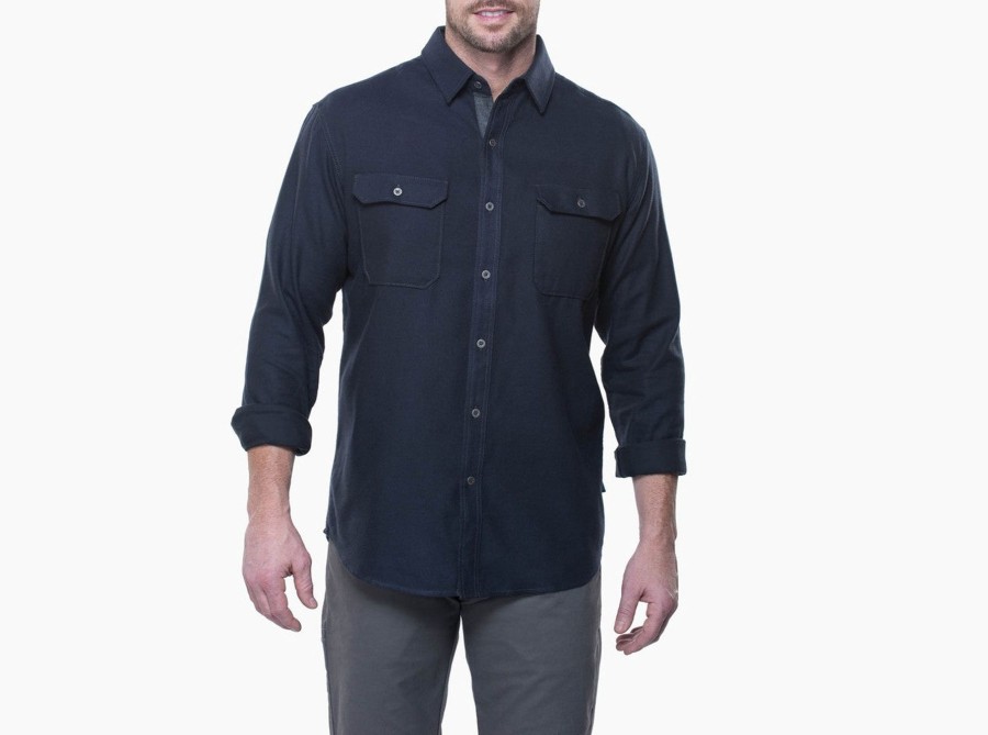 Men Kuhl Shirts | M'S Descendr Flannel Ls- Mutiny Blue