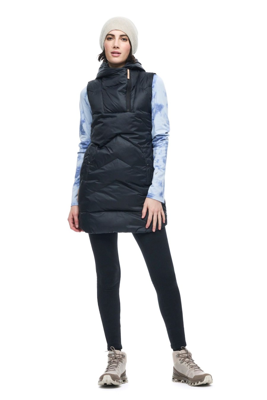 Women Indyeva Jackets | Selimut Rds Down Pullover Vest-Black