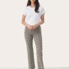 Women Part Two Pants | W'S Pontas Knit Pant- Brown Check