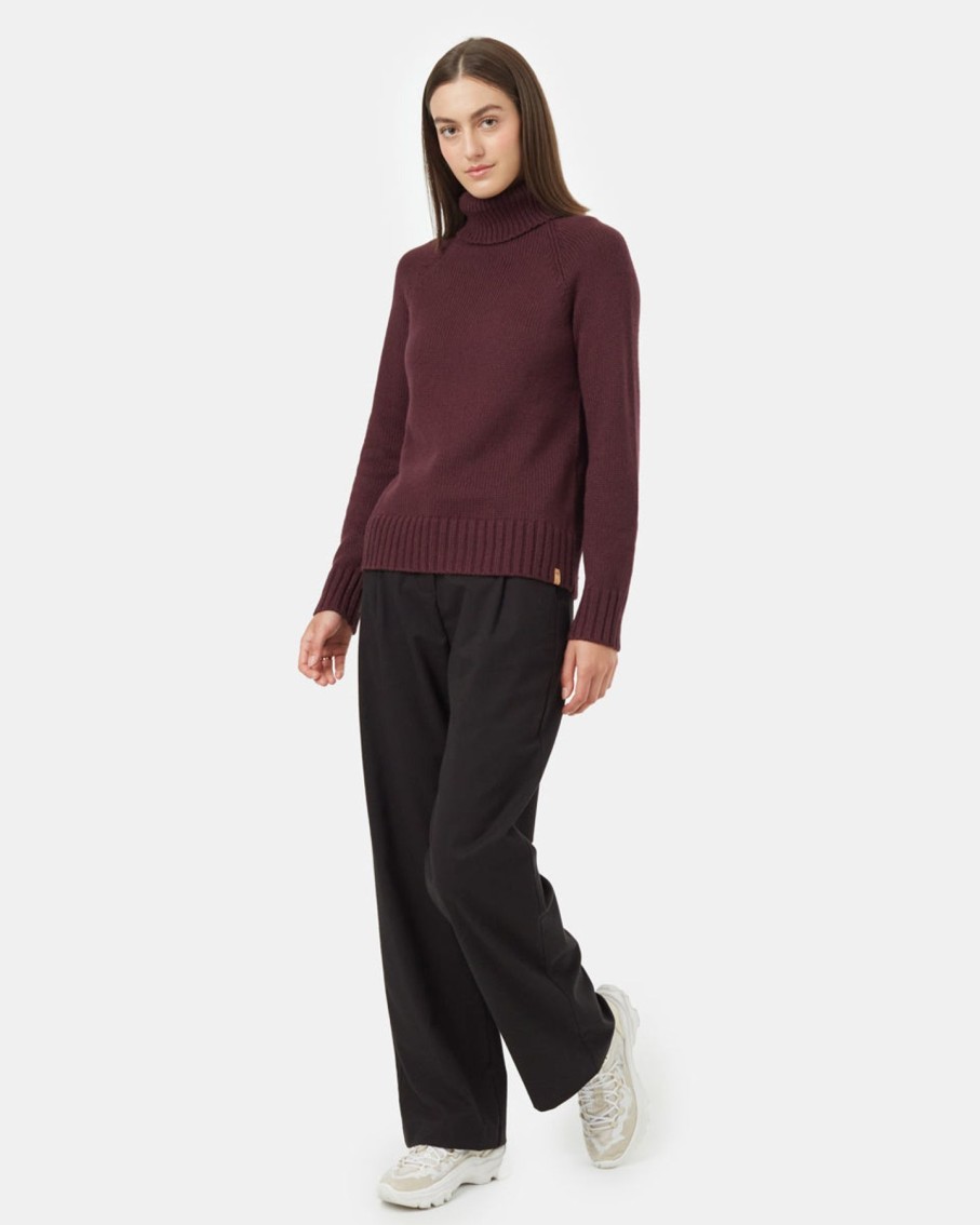 Women Ten Tree Shirts | W'S Highline Wool Turtle Neck Sweater-Mulberry