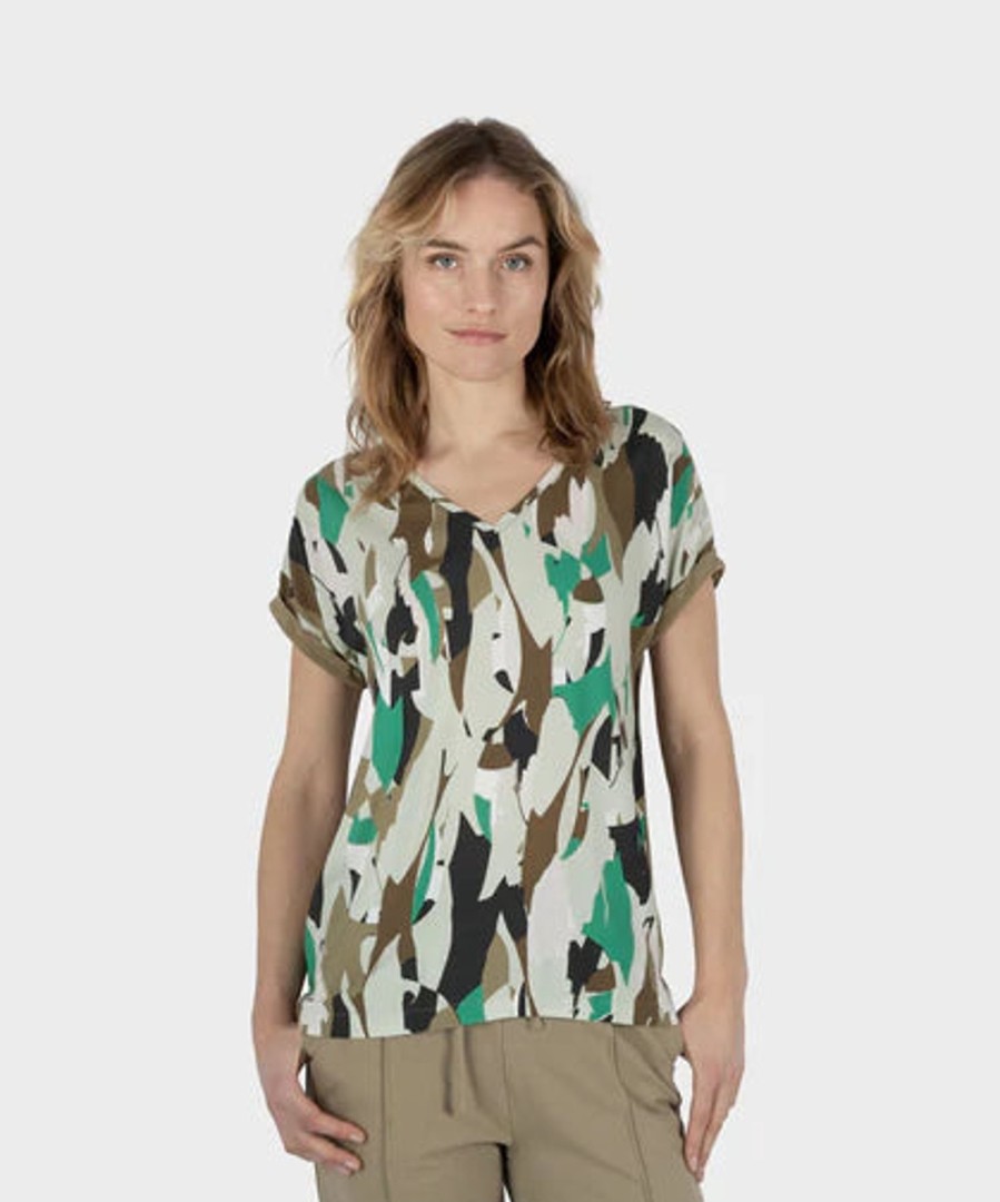 Women sandwich Shirts | Print T-Shirt-Covert Green