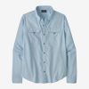 Men Patagonia Shirts | M'S Long-Sleeved Self-Guided Upf Hike Shirt-Chilled Blue