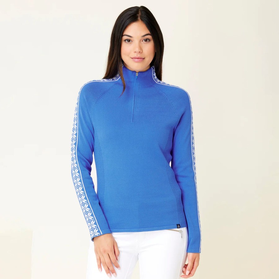 Women Krimson and Klover Sweaters | W'S Slalom Zip Neck Sweater-Strong Blue