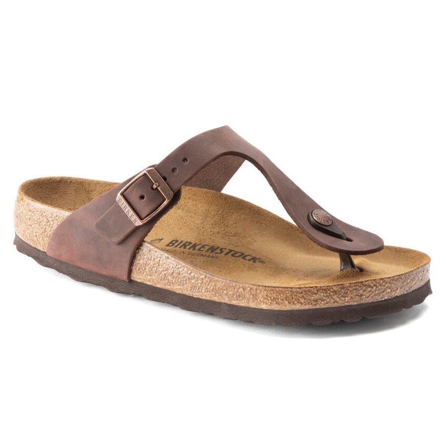 Men Birkenstock Sandals | Gizeh Oiled Leather-Habana