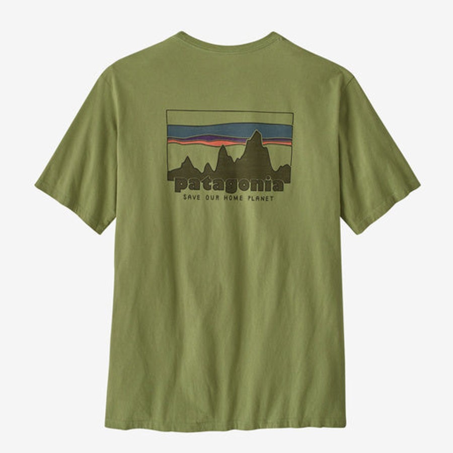 Men Patagonia Shirts | M'S '73 Skyline Organic T-Shirt -Buckhorn Green