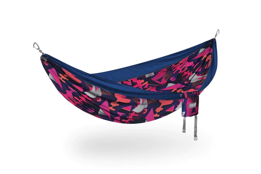 Women ENO Hammocks Other Accessories | Double Nest Patterned Hammocks- Synthwave/Sapphire