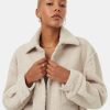 Women TenTree Jackets | W'S Recycled Boucle Fleece Jacket- Pale Oak