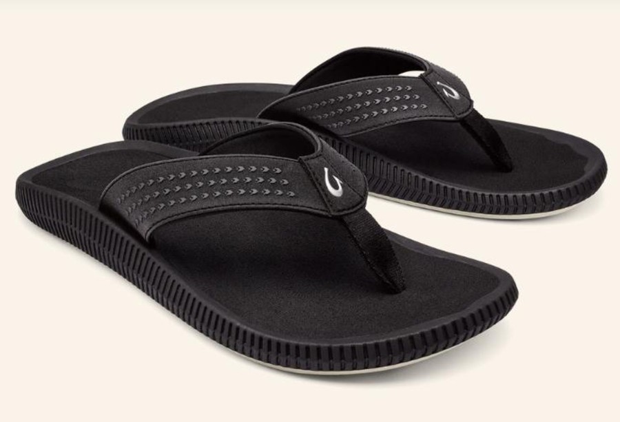 Men Olukai Sandals | M'S Ulele Sandals-Black / Black