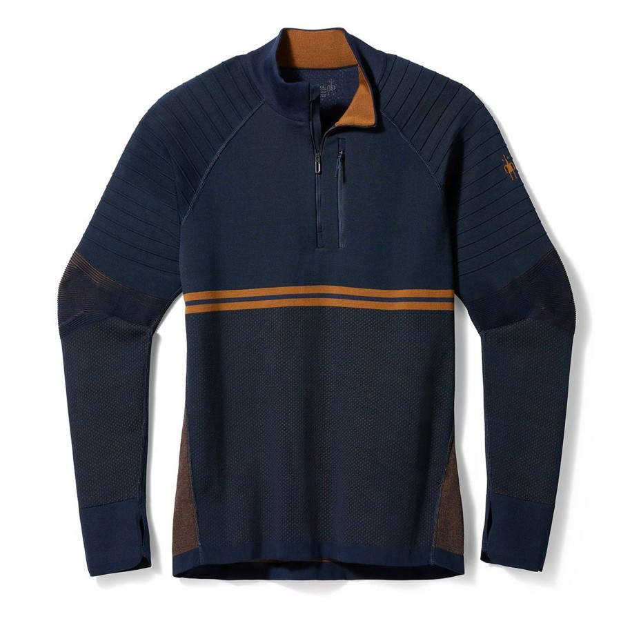 Men Smartwool | M'S Intraknit Tech 1/4-Deep Navy Fox Brown