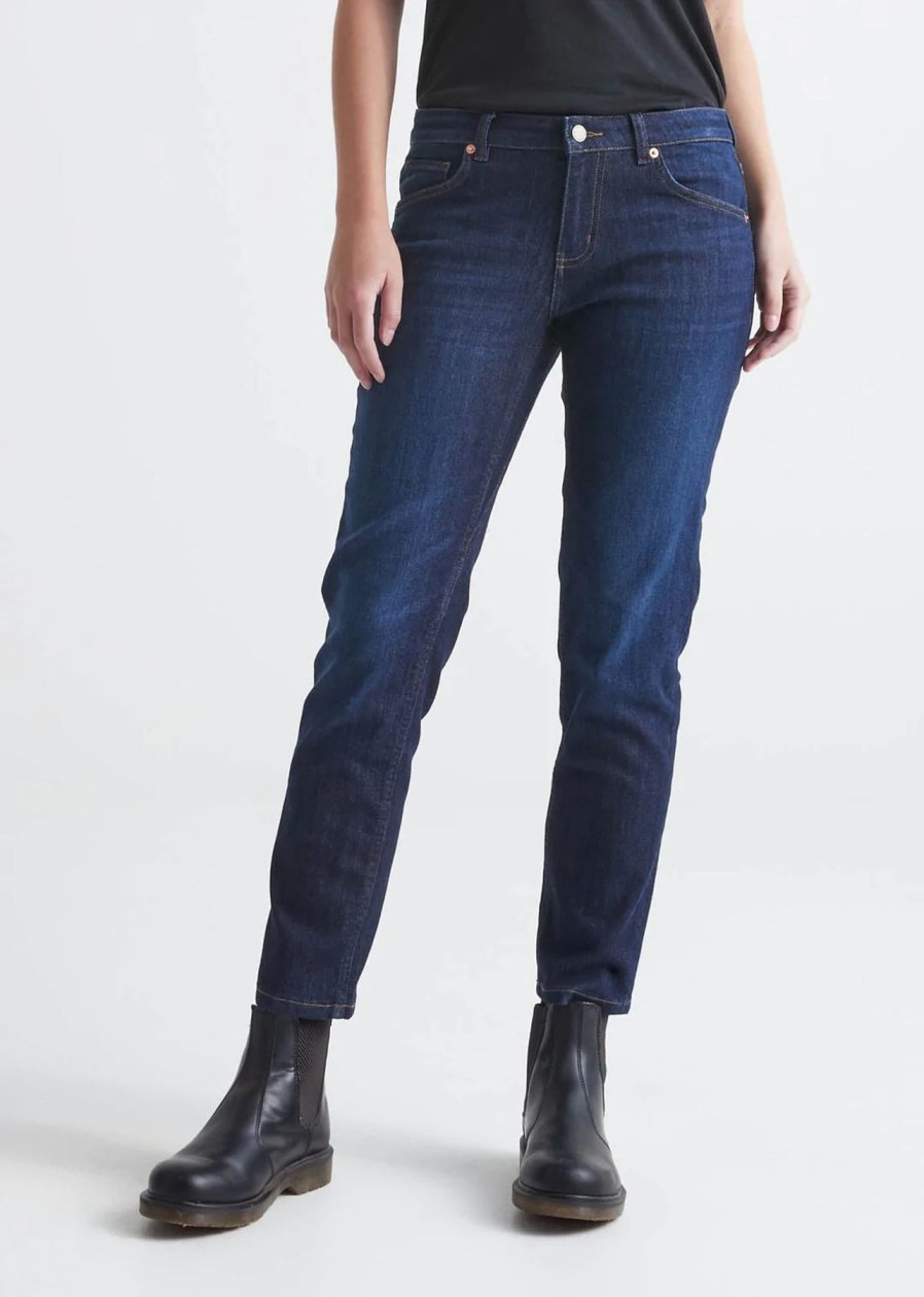 Women DU/ER Pants | W'S Performance Denim Girlfriend-Dark Stone