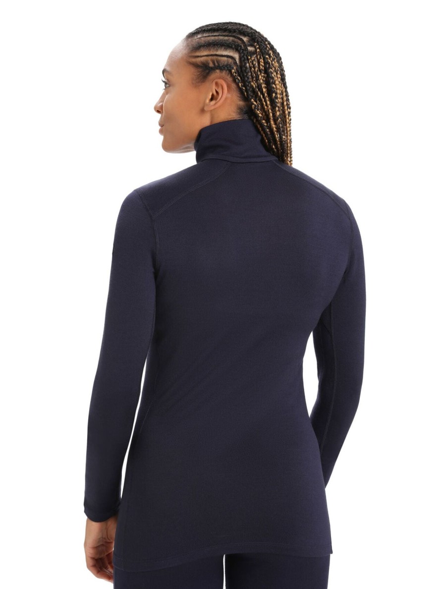 Women Icebreaker Sweaters | W'S 260 Tech Long Sleeve Half Zip Top-Midnight Navy