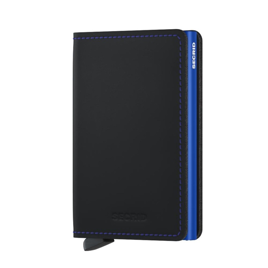 Women Secrid Wallets | Slimwallet-Matte Black & Blue