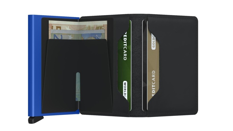 Women Secrid Wallets | Slimwallet-Matte Black & Blue