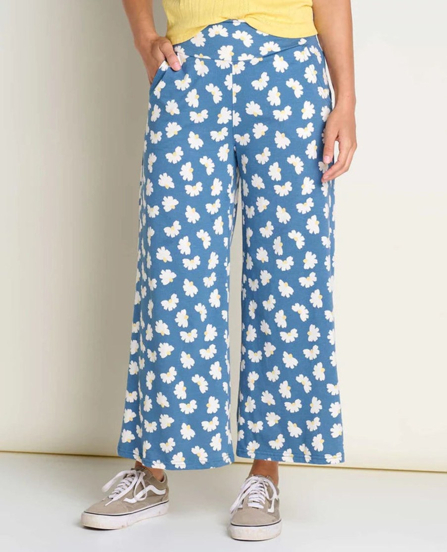 Women Toad and Co. Pants | W'S Chaka Wide Leg Pant- Pacific Half Daisy Print