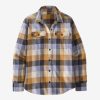 Women Patagonia Shirts | W'S Long-Sleeved Organic Cotton Midweight Fjord Flannel Shirt -Guides: Dried Mango