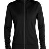 Women Icebreaker Sweaters | W'S Quantum Iii Ls Zip Hood- Black