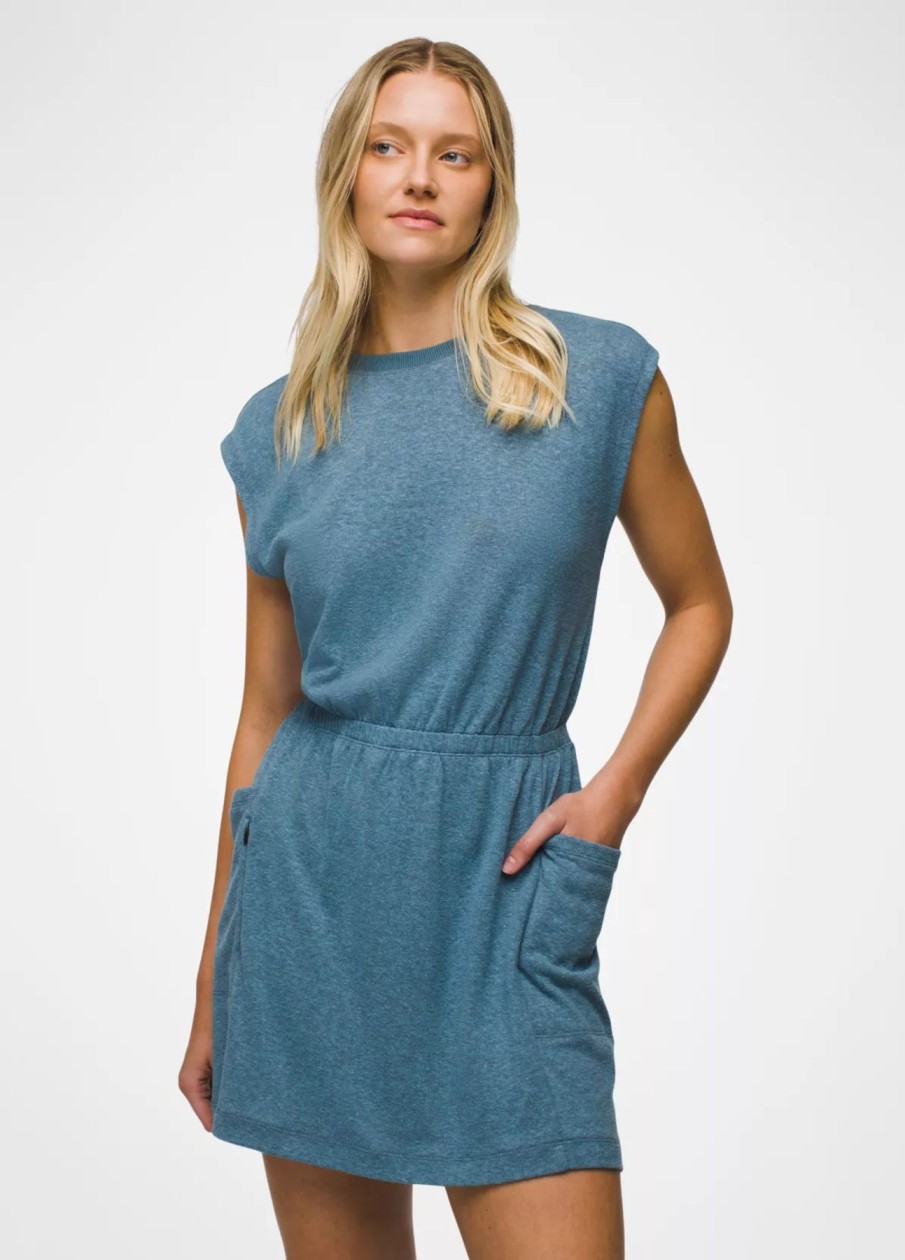 Women PrAna | W'S Cozy Up Cut Out Dress-High Tide Heather