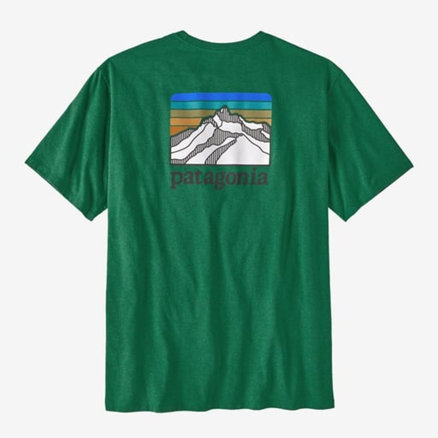 Men Patagonia Shirts | M'S Line Logo Ridge Pocket Responsibili-Tee® -Gather Green