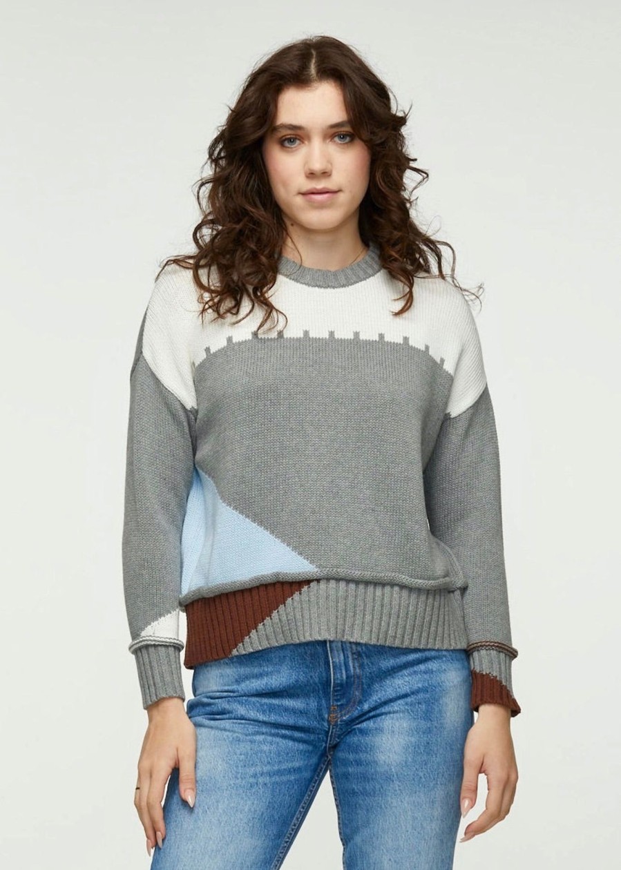 Women Zaket & Plover Sweaters | W'S Intarsia Trim Sweater-Cloud