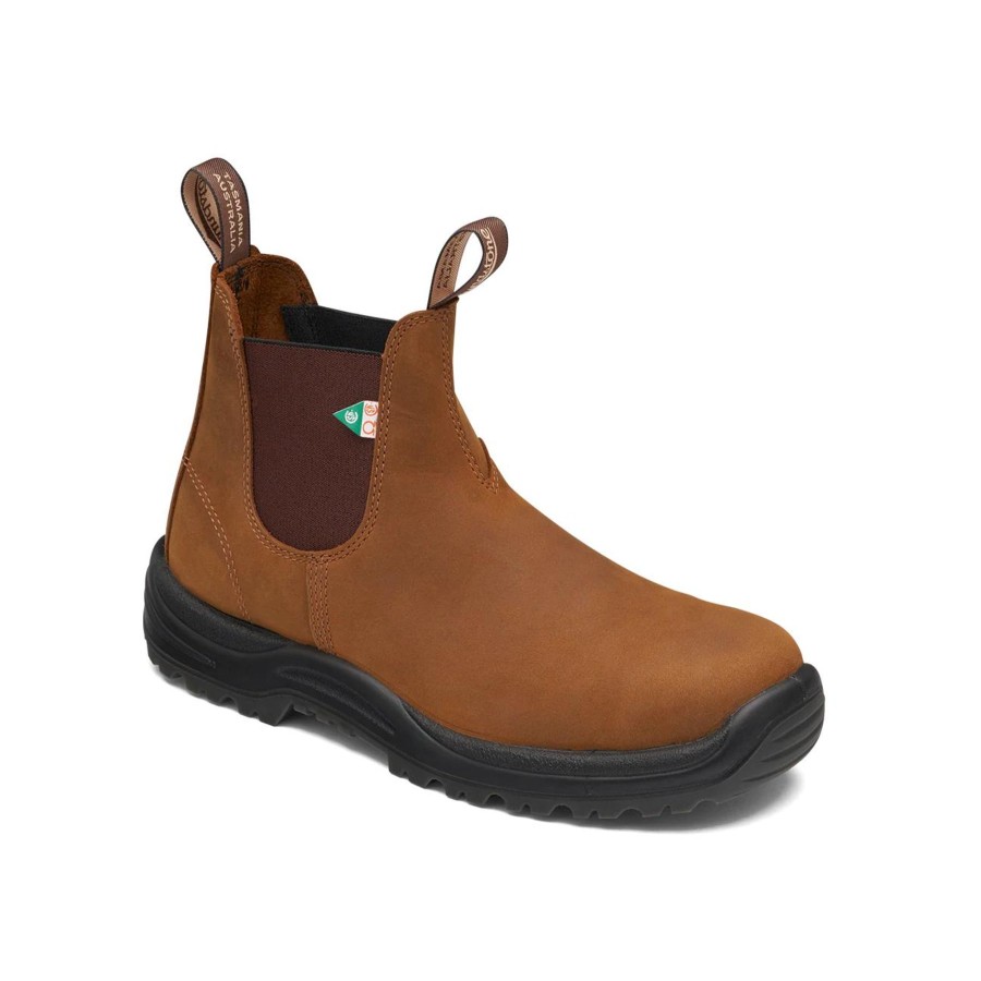 Women Blundstone Boots | Work & Safety 164-Saddle Brown Steel Toe