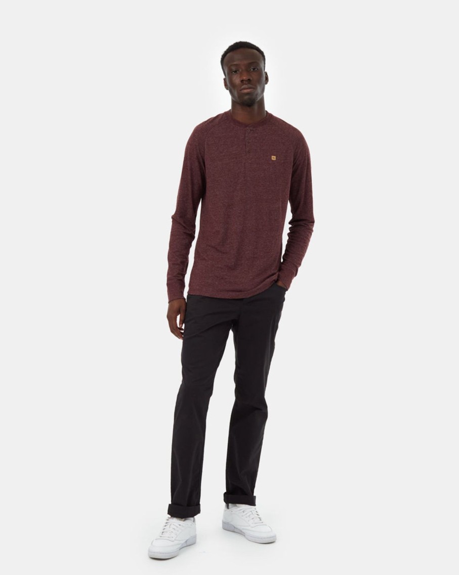 Men Ten Tree Sweaters | M'S Hemp Classic Henley Longsleeve- Mulberry Heather