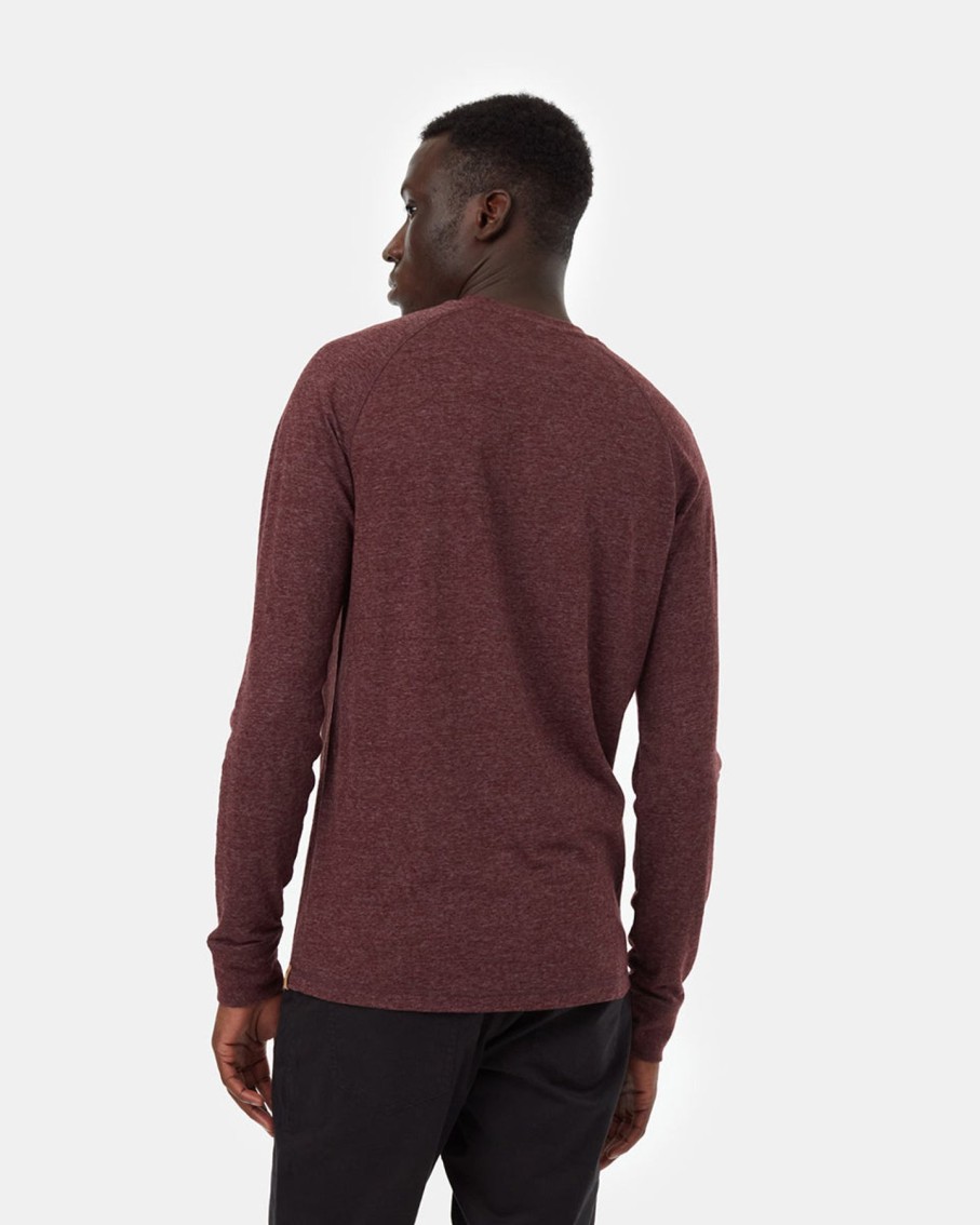 Men Ten Tree Sweaters | M'S Hemp Classic Henley Longsleeve- Mulberry Heather