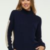 Women Zaket & Plover Sweaters | W'S Colour Block Turtle-Navy