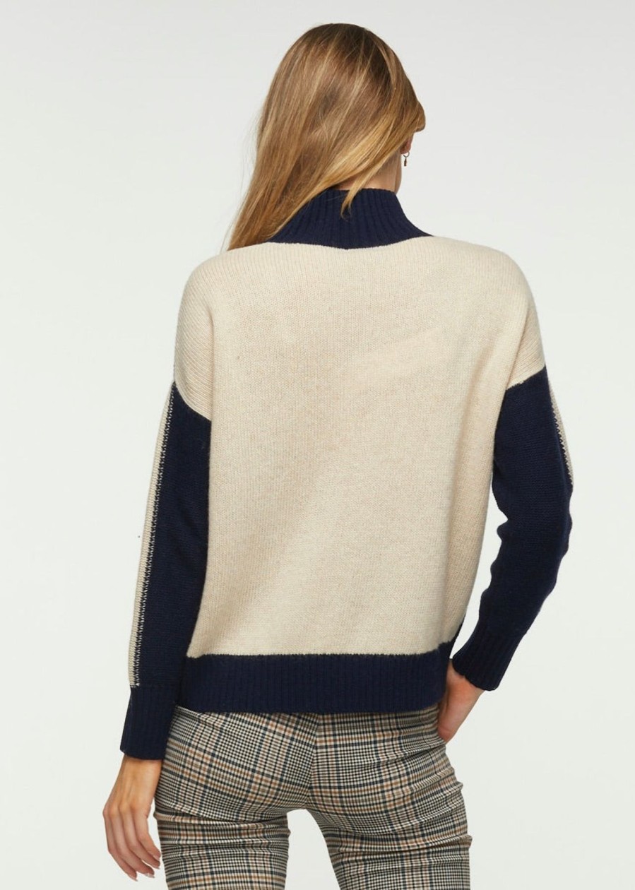 Women Zaket & Plover Sweaters | W'S Colour Block Turtle-Navy